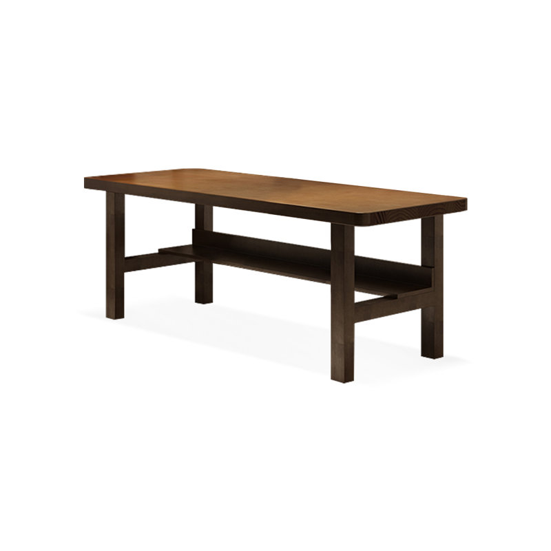 Bureau rectangulaire en bois massif noyer, H 29,53 po x l 62,99 po x P 23,62 po 