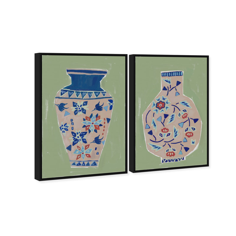 Heirloom Vase Set Set by Oliver Gal, 31" H x 21" W, Black Floater Frame