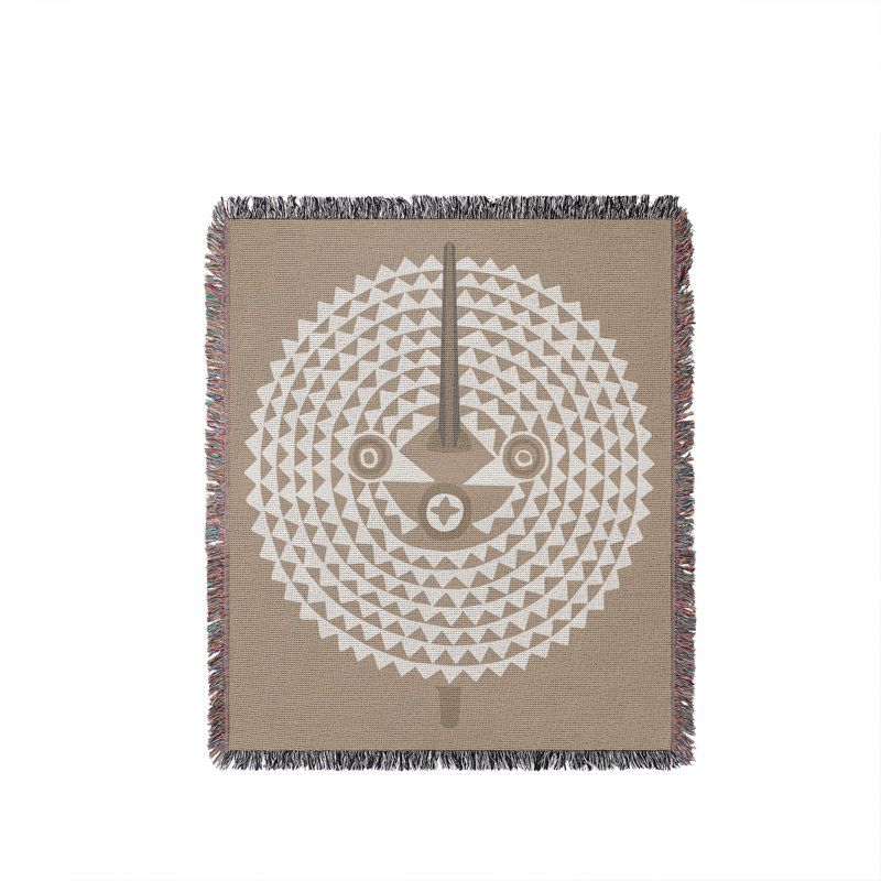 Couverture 100% coton Mossi, L 80 po x l 60 po, Beige