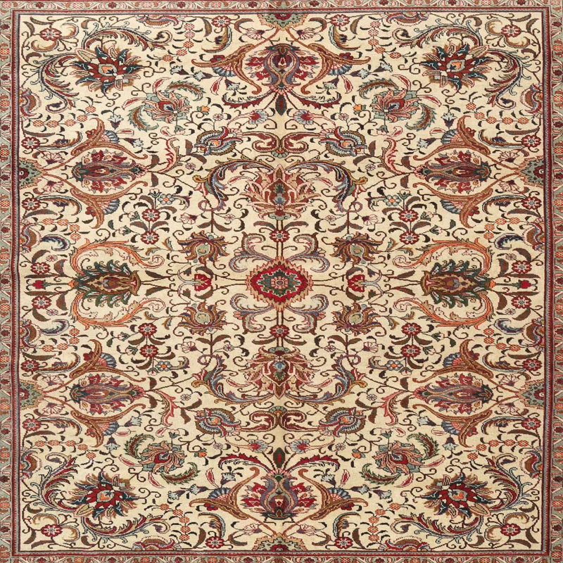 Floral Indoor Rug, Square 5'