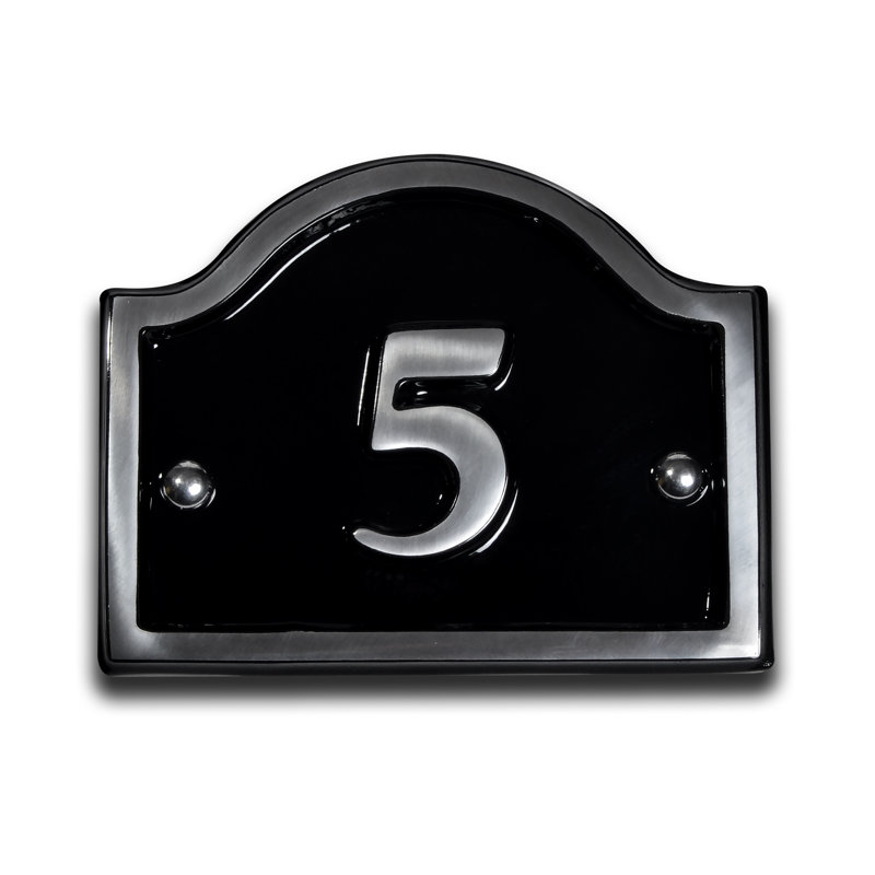 Jaclynn 11.5cm H Reflective Metal House Number, 5