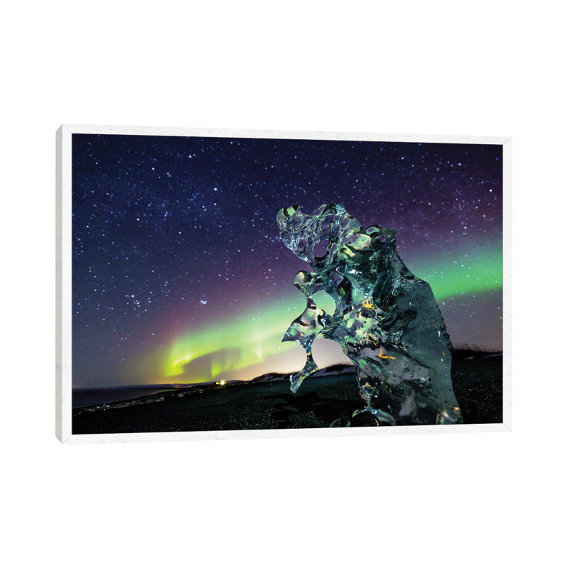 Icelandic Night 1 Piece Wall Art on Canvas, 66.04 cm H x 45.72 cm W, White Framed Canvas