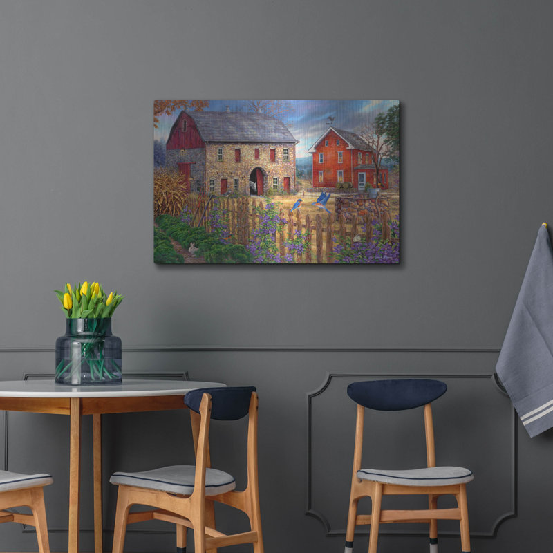 «The Bluebirds» par Chuck Pinson, art mural en métal, H 24 po x l 36 po