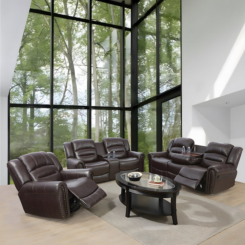 Ensemble de canapé de salon inclinable 3 pièces Cohla