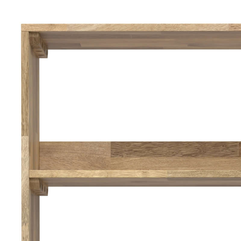 Hunter Natural Solid Mango Wood and Black Metal Tall Bookcase