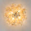 Luminaire suspendu semi-encastré avec lustre moderne en verre cognac-1178903192
