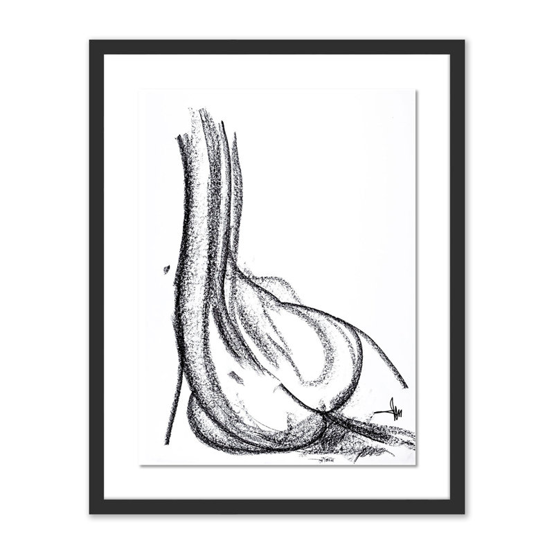 Nude 2 Print by Johan Gert Manschot, Black, 24" H x 19" W x 1.5" D
