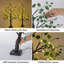 Paquet de 2 arbres feuillus verts artificiels de 2 pi, arbres verts décoratifs pré-éclairés pour la présentation des fêtes