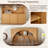 Farmhouse All-in-One Hall Tree with Shelves, Retro Arched Entryway Storage Bench with 3 Cabinets, Wooden Coat Rack Organizer with 4 Hooks for Mudroom, Hallway-829077234