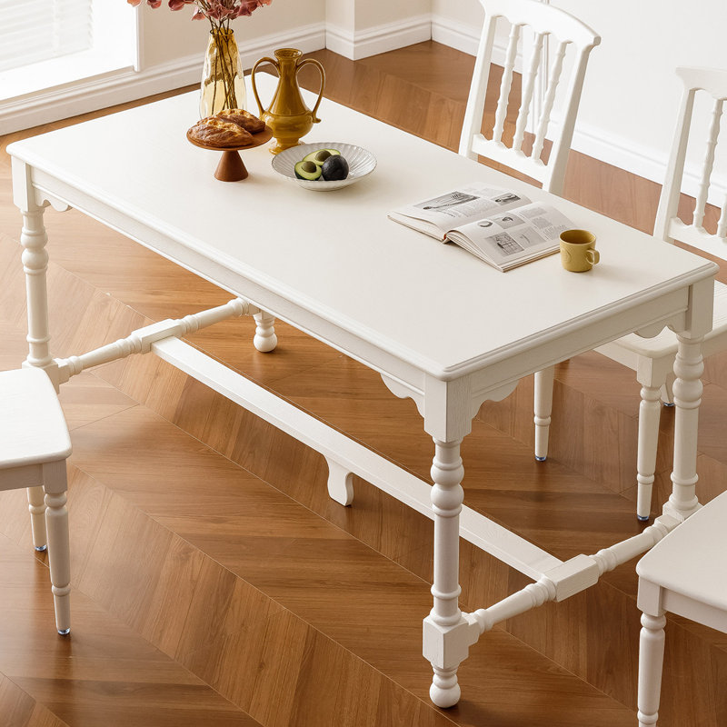 Bureau multifonctionnel en bois massif de style français, H 30,31 po x l 62,99 po x P 31,49 po