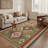 Abrahamson Bohème Geometric Machine Washable Red / Black / Beige Indoor Area Rug with Non-Slip Backing-128992531