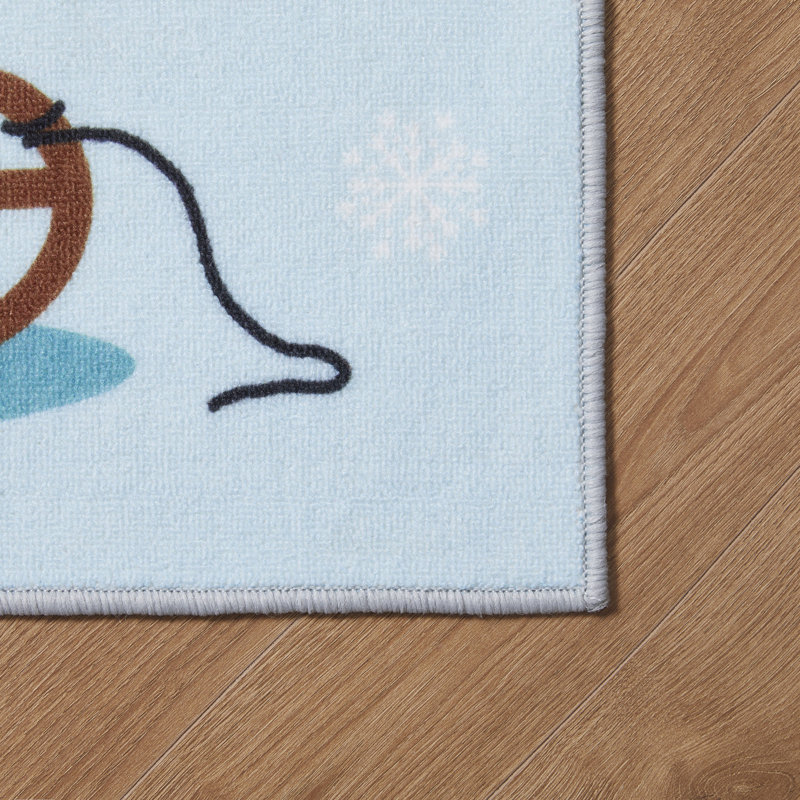 Tapis de fête intérieur bleu clair The Holiday Aisle® Home Katalia, 20 po x 30 po