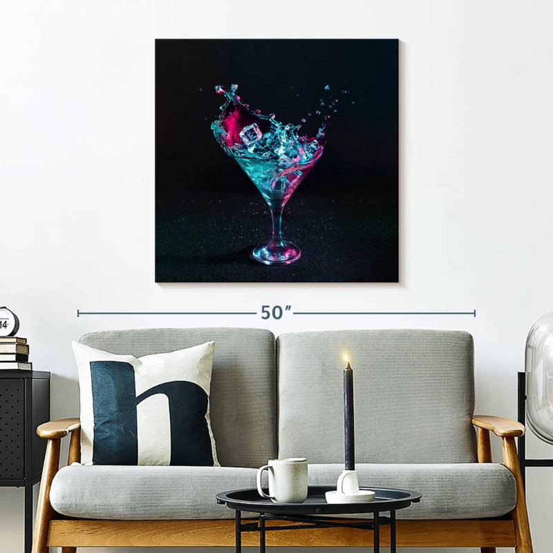 Yarlin Neon Martini Cocktail, H 30 po x l 30 po