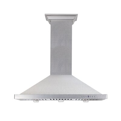 36"" Designer Series Fingerprint Resistant Stainless Steel Convertible Vent Wall Mount Range Hood () - ZLINE 8KBS-36