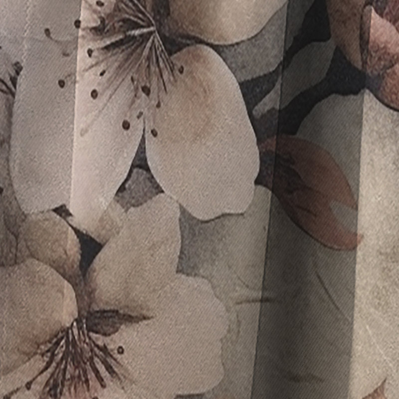 Cherry Blossoms - brun foncé - rideau cerise - rideau occultant à motif floral - 1 panneau, L 52 po x L 95 po