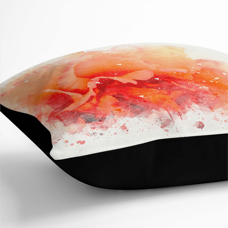 Floral Square Throw Cushion, 55cm H x 55cm W x 20cm D, Black