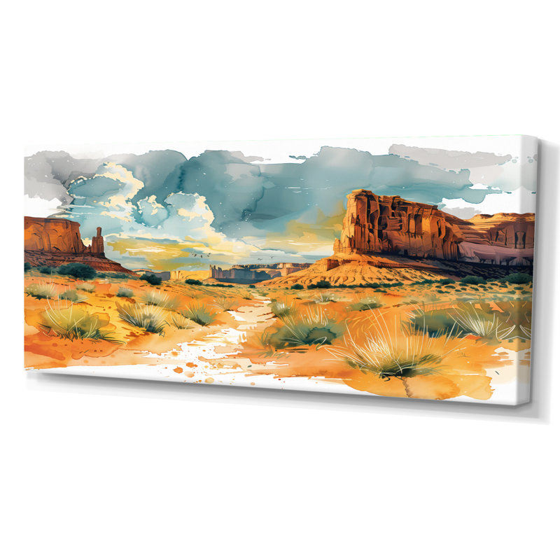 Marthella - Canyon, art mural sur toile, H 28 po x l 60 po x P 1,5 po, Toile tendue