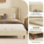 Lit plateforme tapissier sans sommier