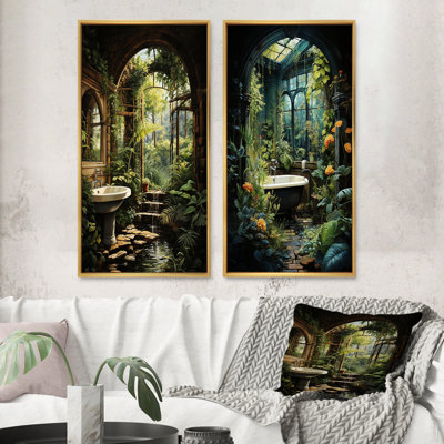 «Bathroom Natures Retreat», 2 pièces sur toile