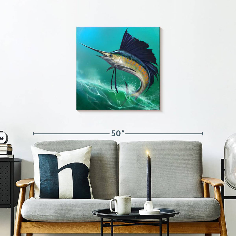 Crowle Wave chevauchant un voilier, H 24 po x l 24 po