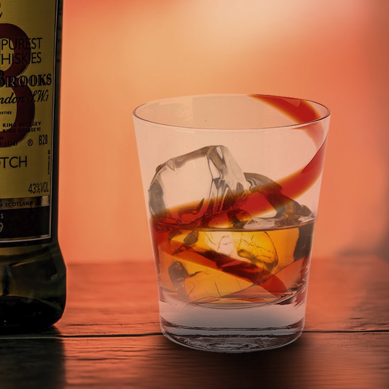 Lucienne 10oz. Handmade Whiskey Glass, Red