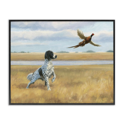 Ax-579-Giclee " Pointer Dog And Pheasant " by James Wiens