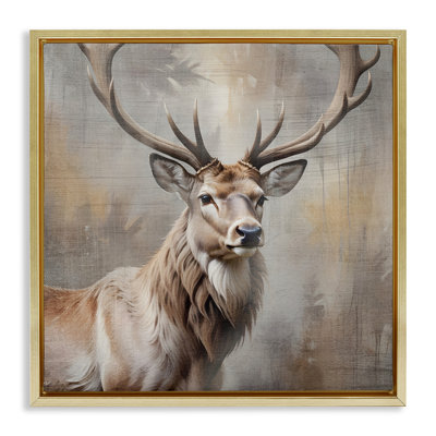 Rustic Stag with Majestic Glance Floating Frame, design by Susan Arnot