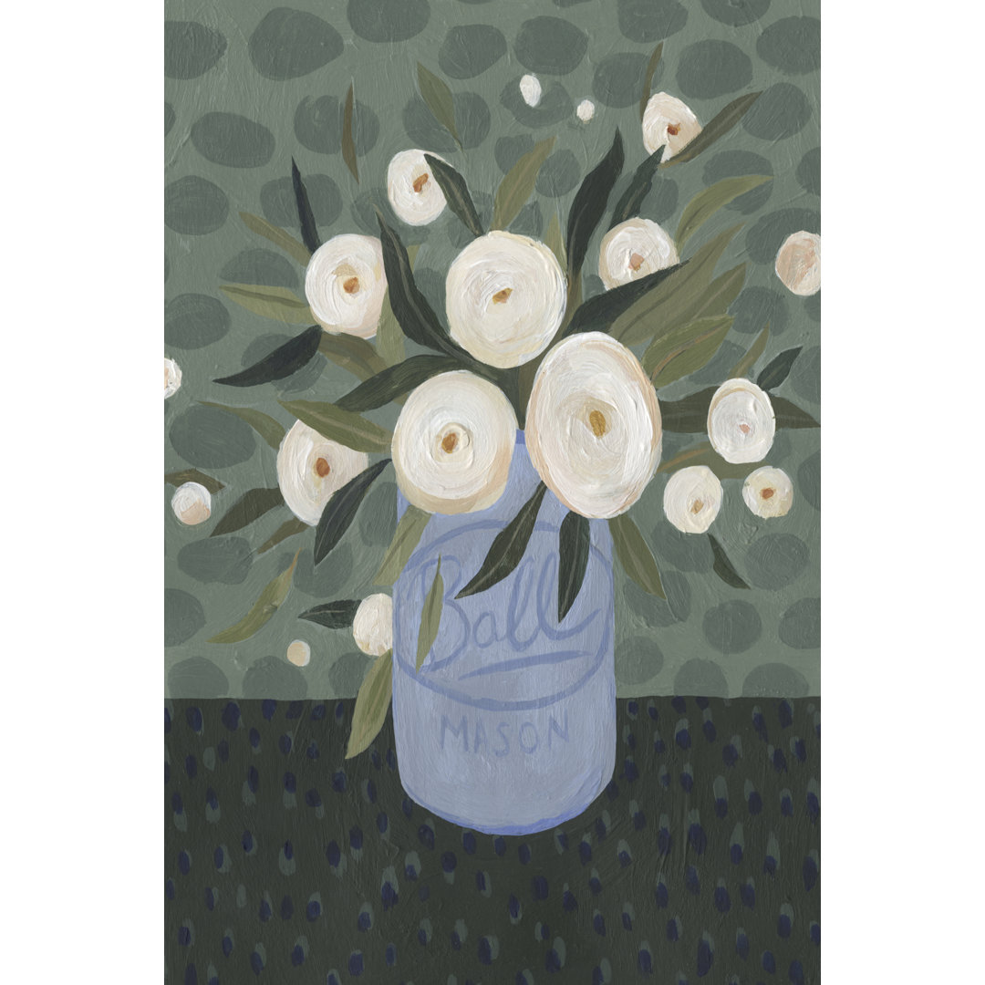 Mason Jar Bouquet III by Emma Scarvey - Painting Print