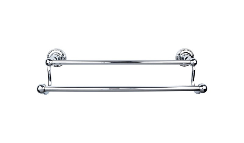 Edwardian Bath Double 26 1/2" Wall Mounted  Towel Bar, Polished Chrome