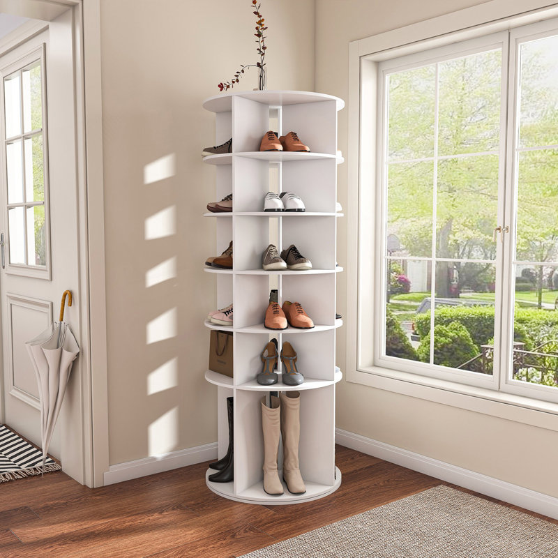 Étagère à chaussures rotative, étagère à chaussures rotative à 6 niveaux, range-chaussures pivotant sur 360 °