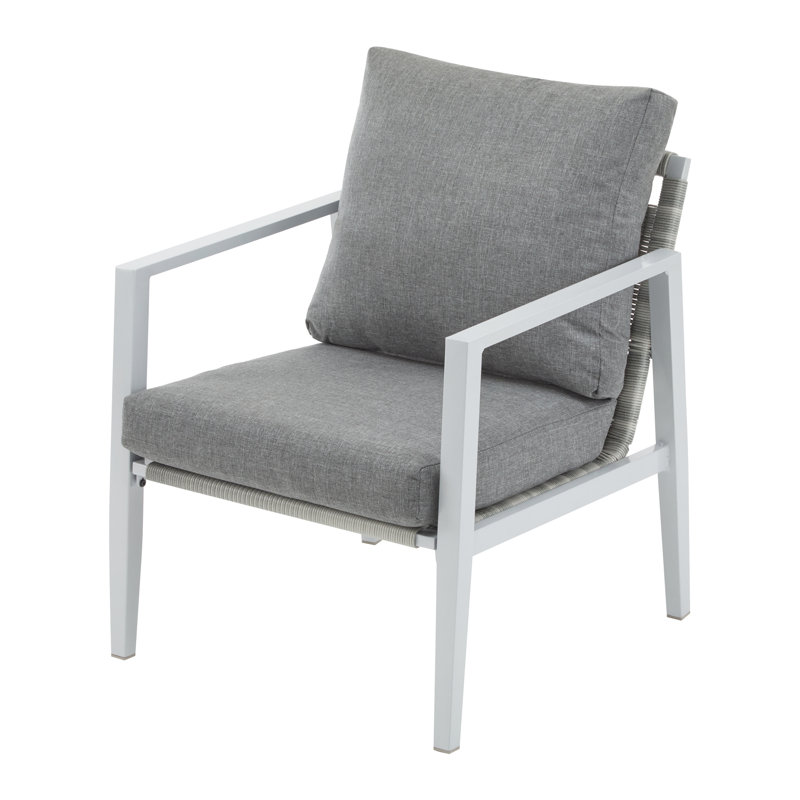 Méridienne en aluminium argenté avec coussins confortables pour l'extérieur et l'intérieur, Gris/argent