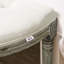 Banc de bout de lit semi-circulaire avec capitonnage, entrée de chambre rembourrée avec pieds en bois d'hévéa, blanc cassé