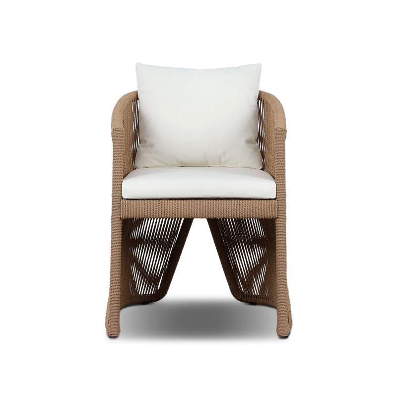 Chaise de salle à manger d'extérieur Mondira, Naturel texturé