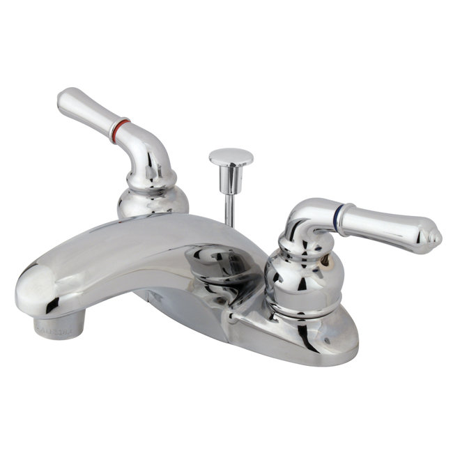 Robinet de salle de bain central avec ensemble de bonde Magellan, Chrome poli, Sans bonde escamotable