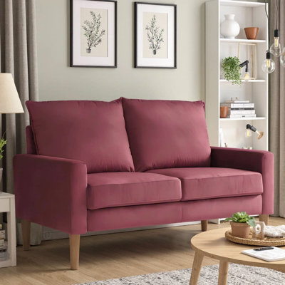 53" Modern Minimalist Velvet Loveseat Sofa | Compact 2-Seater Couch with Solid Wood Frame & Coil Spring Cushions for Living Room & Apartment