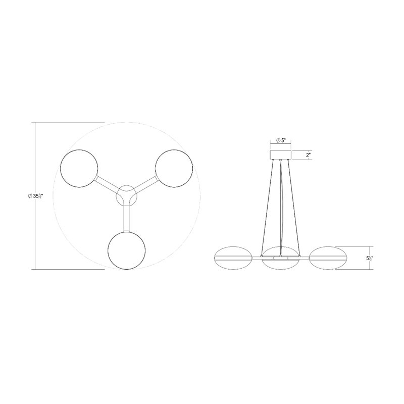 Pillow 3 - Light LED Shaded Pendant, Gold