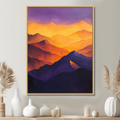 «Gherarda Lavender Peaks At Dusk II - Mountains», reproduction sur toile encadrée