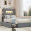 Ensemble de chambre à coucher rembourrée avec rangement 3 pièces-689216725-685321957