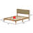 Rustic Solid Acacia Wood Platform Bed Frame With Upholstered Headboard, No Box Spring Needed