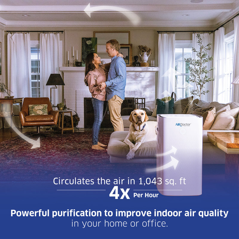White UltraHEPA Console Air Purifier with Odor Absorbing Filters