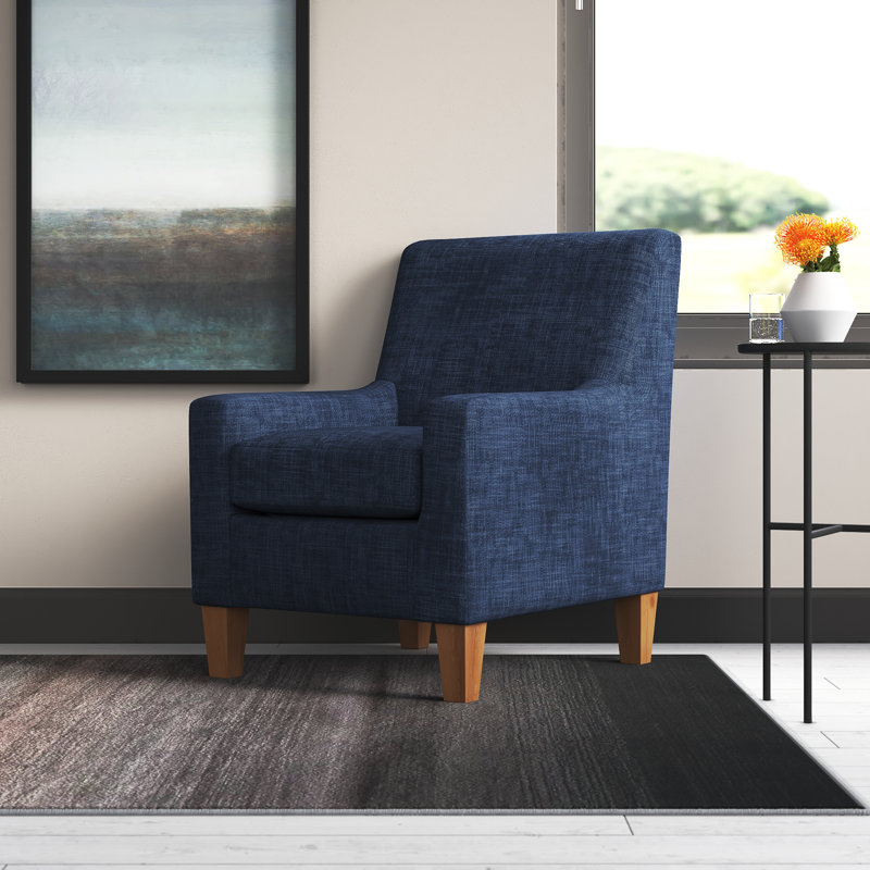 25" W Armchair, Jitterbug Navy Performance Basketweave