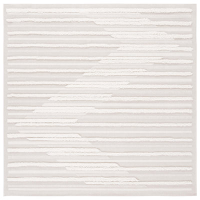 Anabeth Striped Polyester High-Low Pile Area Rug