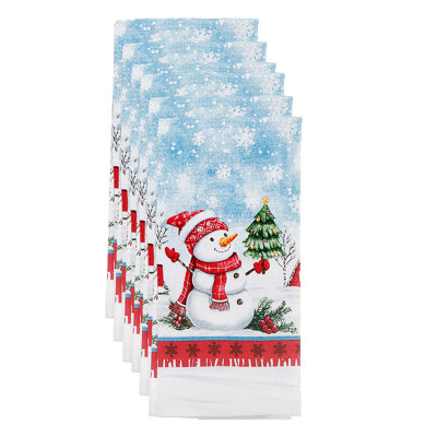 Hand Towel (Snowman) - Set Of 6