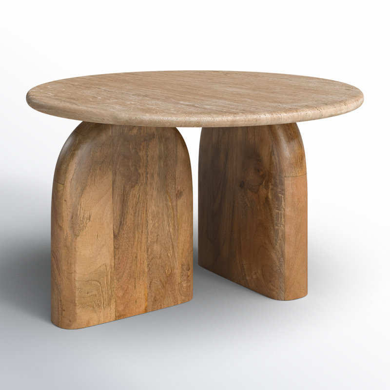 Pickensville - Modern Travertine Marble End Table