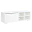 Meuble télé pour téléviseur de 100 po avec porte en verre à DEL et cannelée, 2 tiroirs, console média blanche et téléviseur, conception moderne-540040368