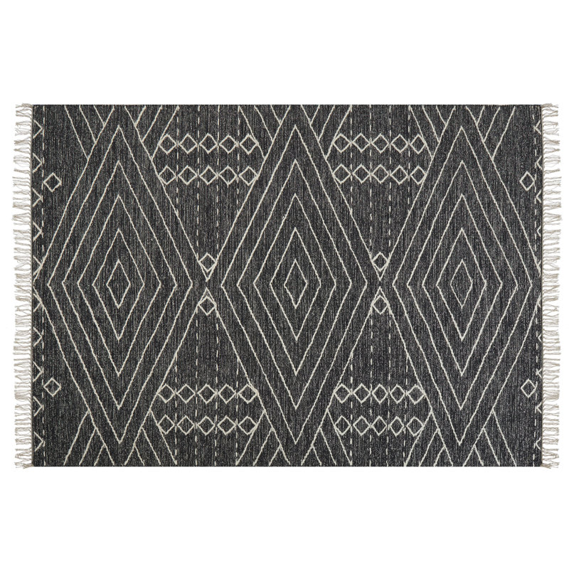 Gordo Geometric Cotton Hand Woven Area Rug, Rectangle 140 x 200cm