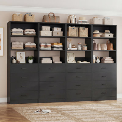 Closet System with 16 Drawers and Shelves