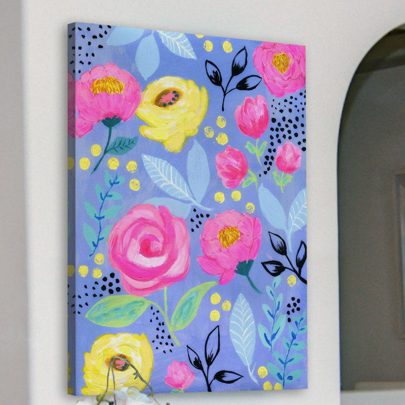 «Mixed Floral» par Jill Lambert, reproduction sur toile tendue, H 45 po x l 30 po x P 1,5 po