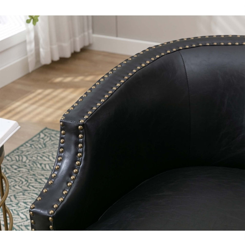 Chaise pivotante 30,5 po Pimm, Polyuréthane noir