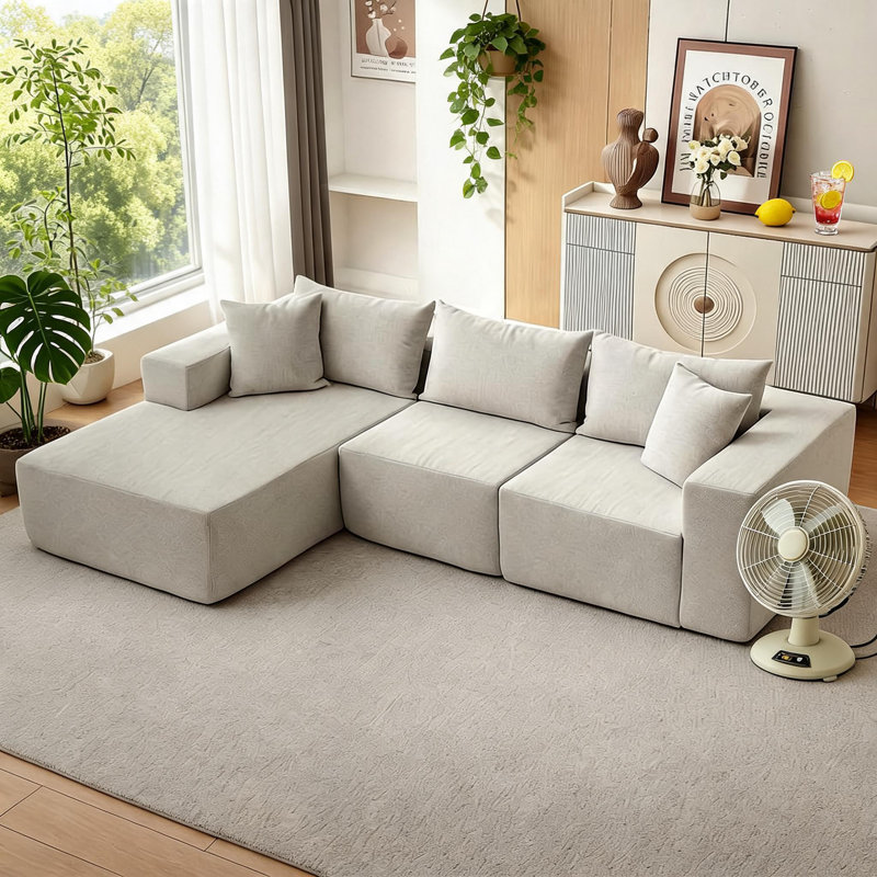 3 Seater Sectional, Beige
